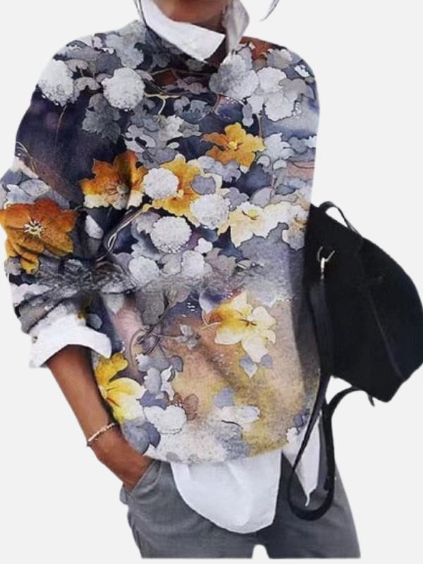 Fleur | Gebreide Trui met Bloemenprint