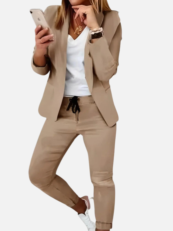 Sophie | Geruit Mantelpak met Blazer en Broek