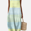 Sara | Geruite Mouwloze Midi-Jurk