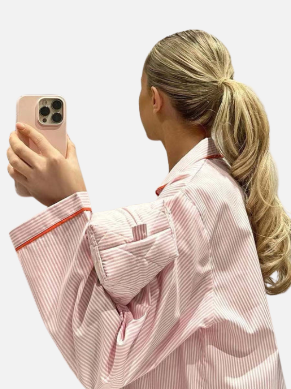 Sanne | Gestreepte Pyjama Set met Hartjes