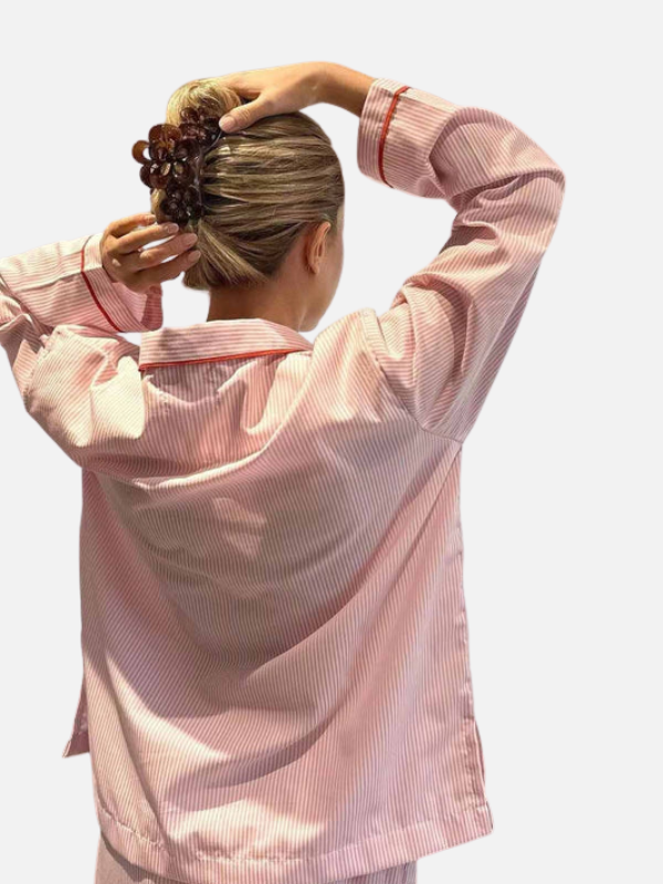 Sanne | Gestreepte Pyjama Set met Hartjes