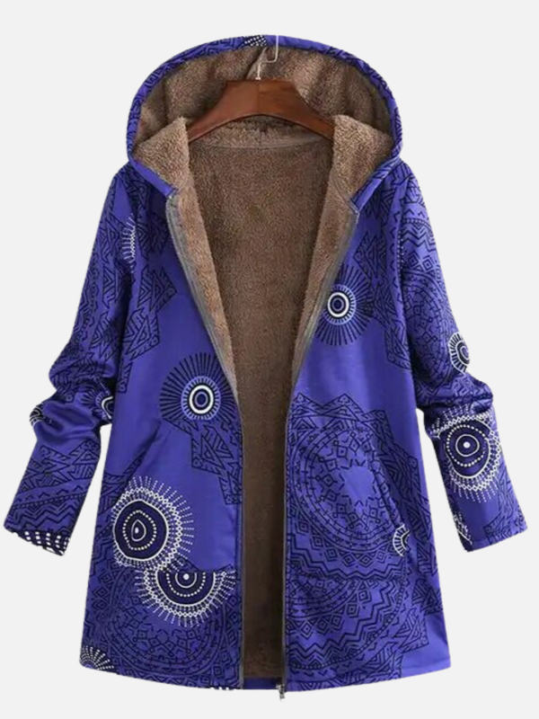 Iris | Gevoerde Winterjas met Etnische Print