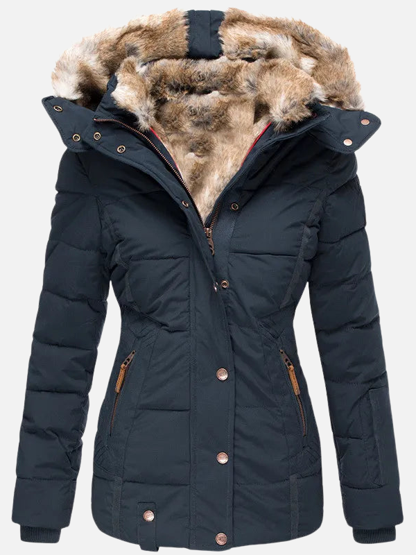 Anna | Gewatteerde Winterjas met Bontcapuchon
