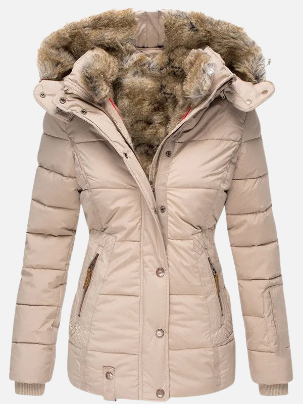 Anna | Gewatteerde Winterjas met Bontcapuchon