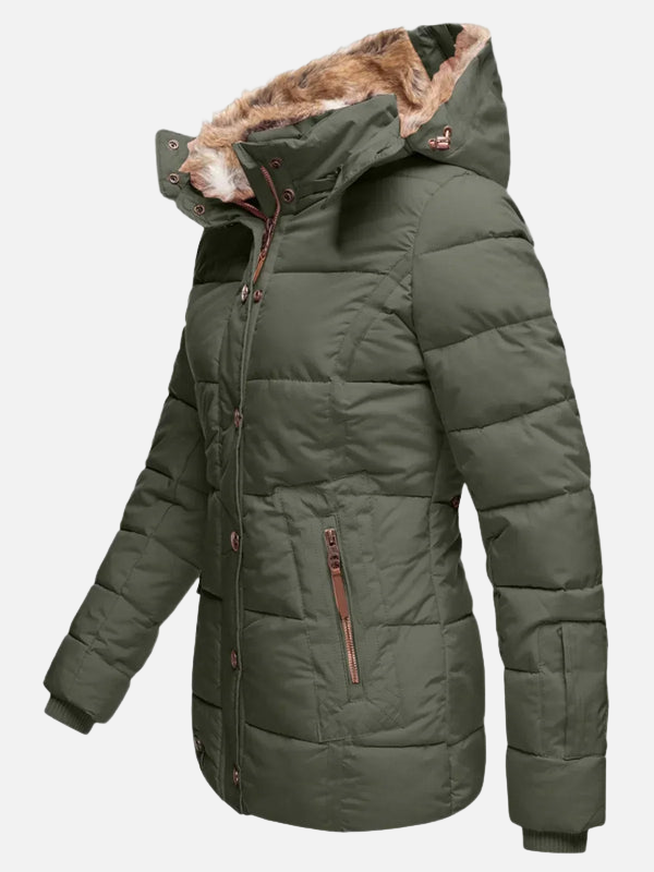 Anna | Gewatteerde Winterjas met Bontcapuchon