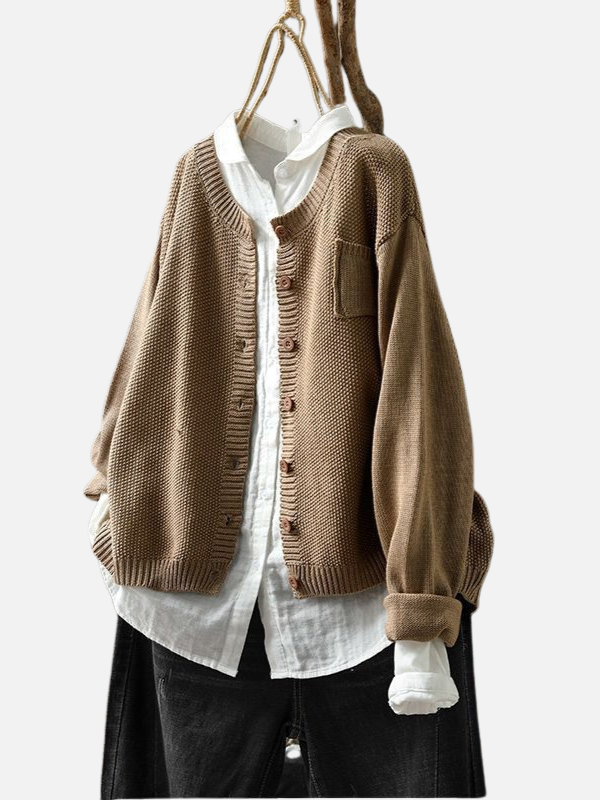 Fleur | Grofgebreid Oversized Knoopvest