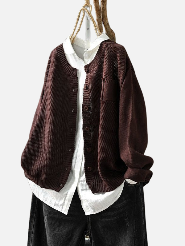 Fleur | Grofgebreid Oversized Knoopvest