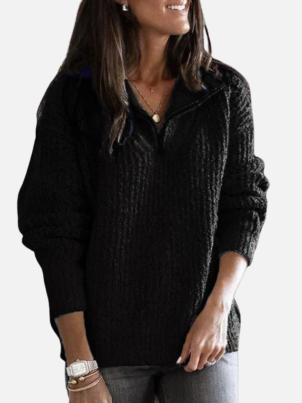 Sara | Halfzip Trui met Capuchon