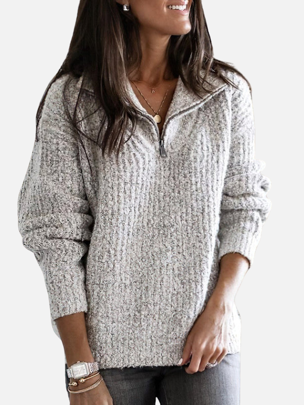 Sara | Halfzip Trui met Capuchon