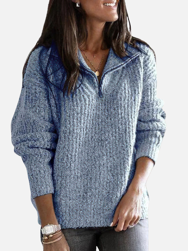 Sara | Halfzip Trui met Capuchon
