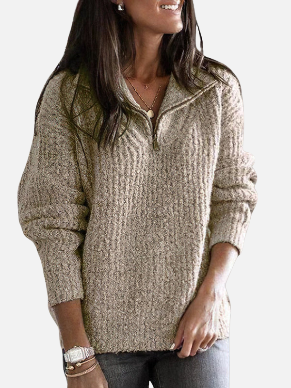 Sara | Halfzip Trui met Capuchon