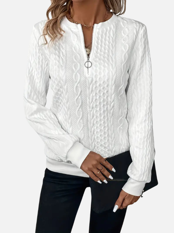 Nina | Halfzip Trui met Kabelpatroon