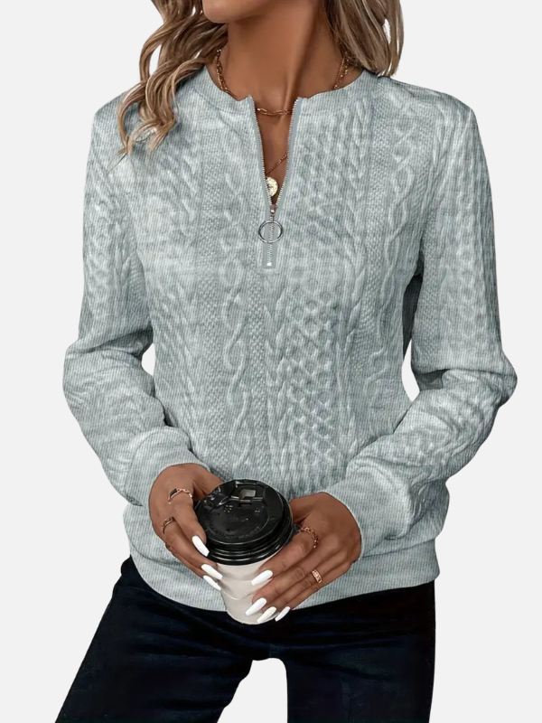 Nina | Halfzip Trui met Kabelpatroon