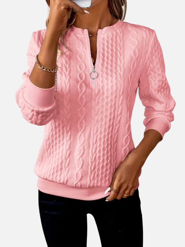 Nina | Halfzip Trui met Kabelpatroon