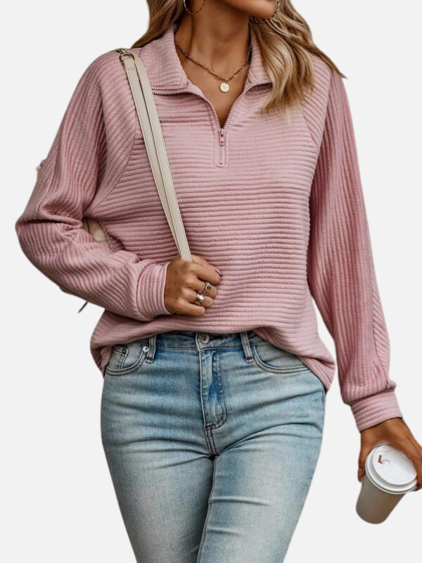 Sara | Halfzip Trui met Ritssluiting