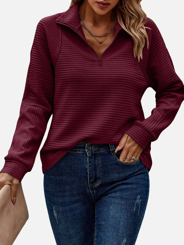 Sara | Halfzip Trui met Ritssluiting