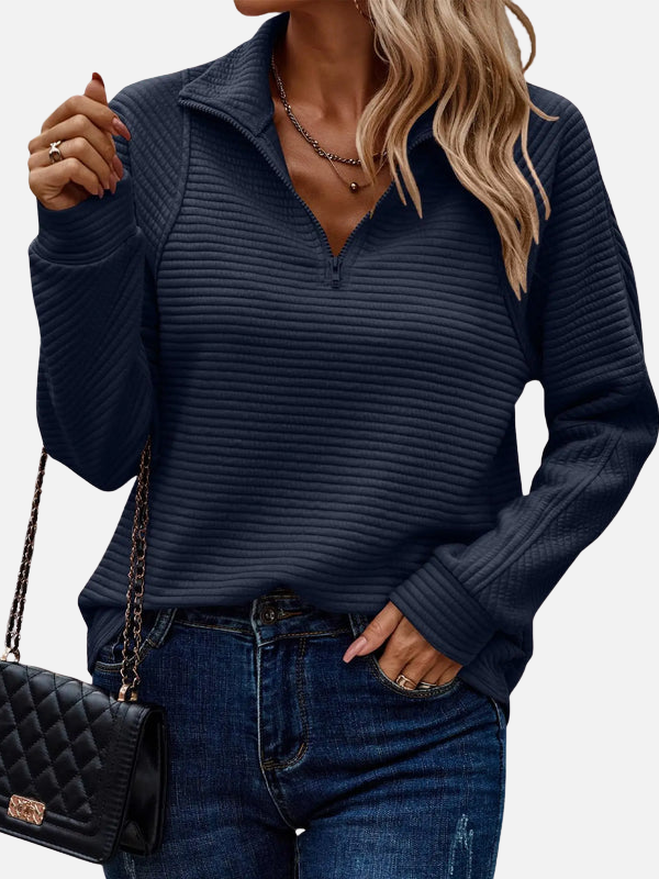 Sara | Halfzip Trui met Ritssluiting