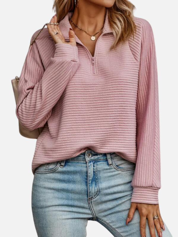 Sara | Halfzip Trui met Ritssluiting
