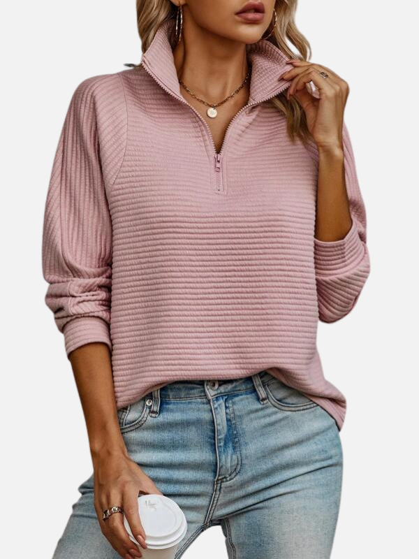 Sara | Halfzip Trui met Ritssluiting