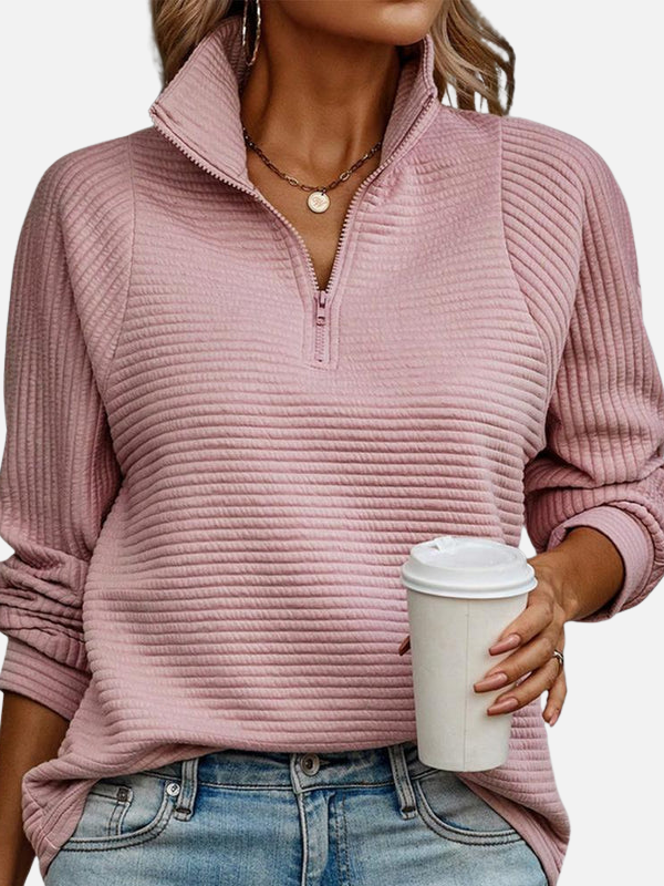 Sara | Halfzip Trui met Ritssluiting