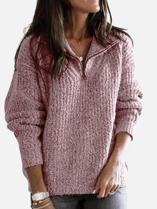 Sara | Halfzip Trui met Staande Kraag