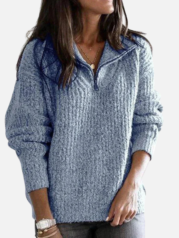 Sara | Halfzip Trui met Staande Kraag