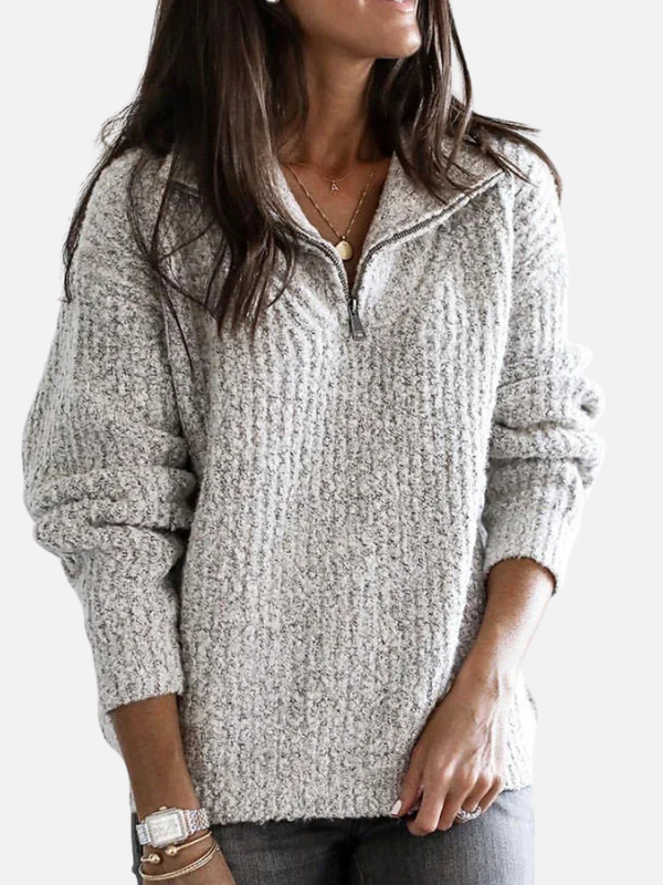 Sara | Halfzip Trui met Staande Kraag