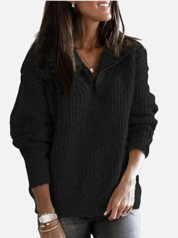 Sara | Halfzip Trui met Staande Kraag