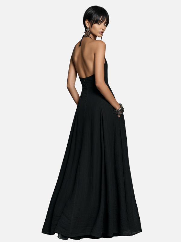 Julia | Halter Maxijurk met Open Rug