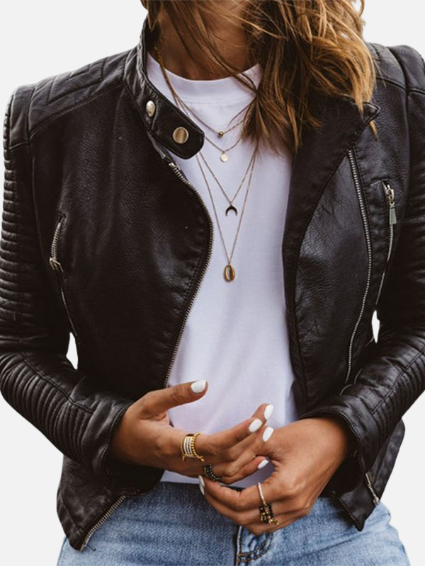 Sanne | Imitatieleren Bikerjas met Rits