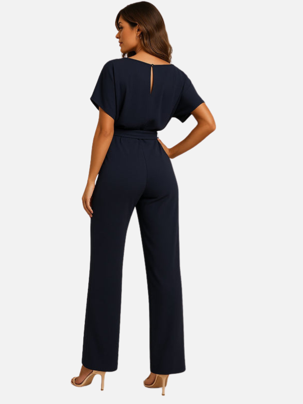Eva | Jumpsuit met Wijde Pijpen en Ceintuur