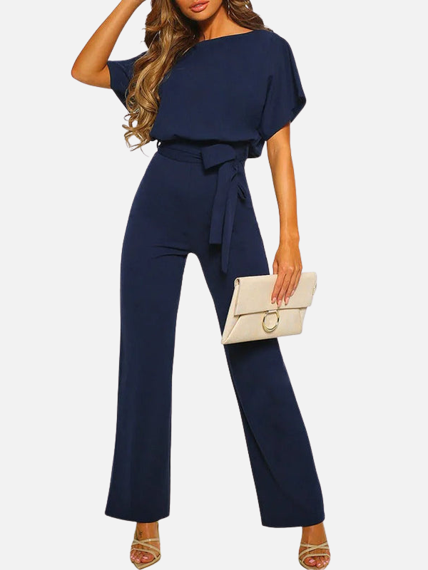 Eva | Jumpsuit met Wijde Pijpen en Ceintuur
