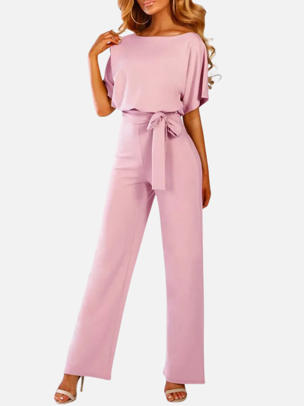 Eva | Jumpsuit met Wijde Pijpen en Ceintuur