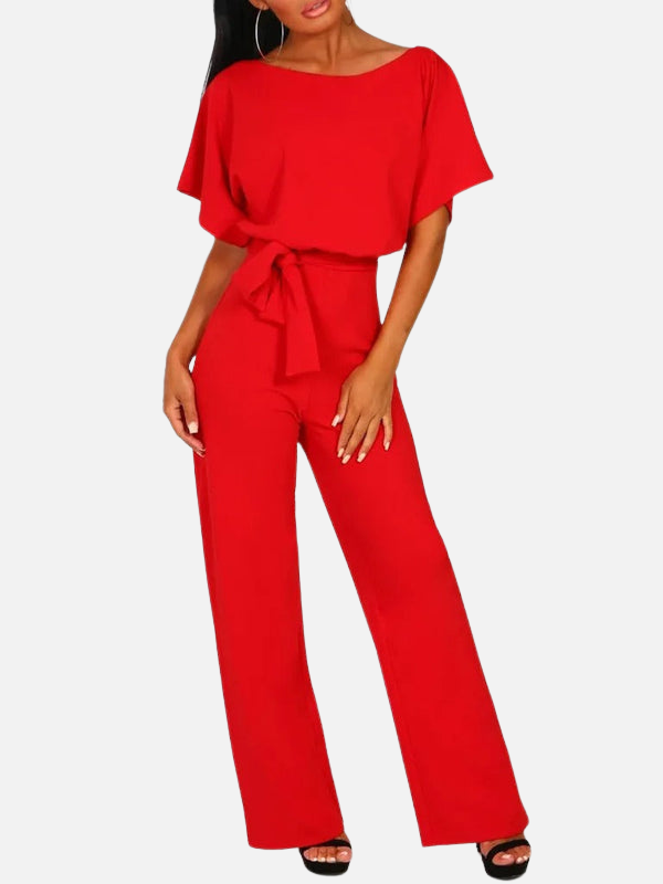 Eva | Jumpsuit met Wijde Pijpen en Ceintuur