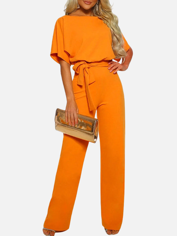 Eva | Jumpsuit met Wijde Pijpen en Ceintuur