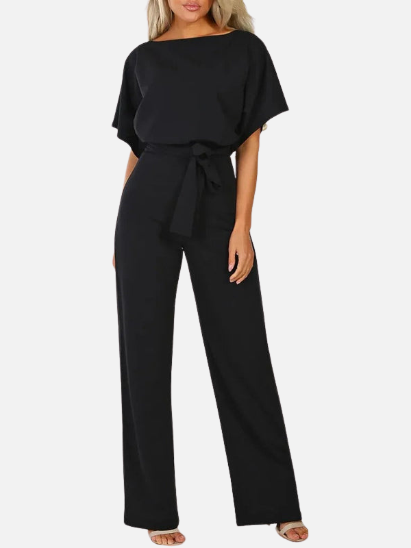 Eva | Jumpsuit met Wijde Pijpen en Ceintuur