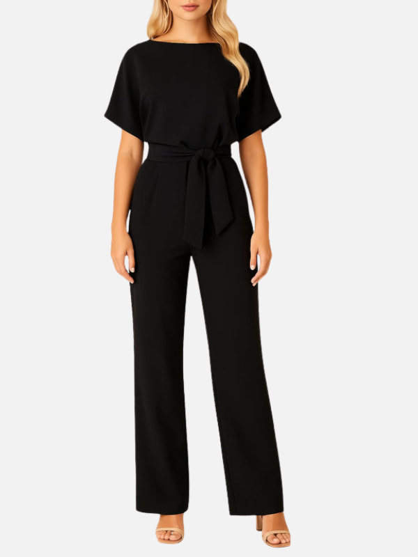 Eva | Jumpsuit met Wijde Pijpen en Ceintuur