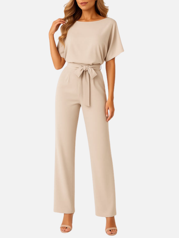 Eva | Jumpsuit met Wijde Pijpen en Ceintuur