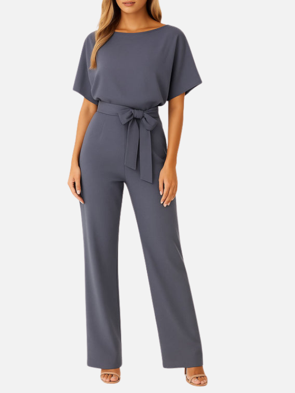 Eva | Jumpsuit met Wijde Pijpen en Ceintuur