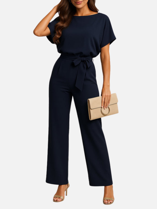 Eva | Jumpsuit met Wijde Pijpen en Ceintuur