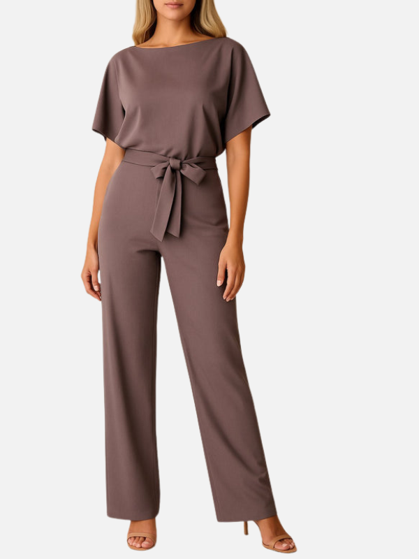 Eva | Jumpsuit met Wijde Pijpen en Ceintuur
