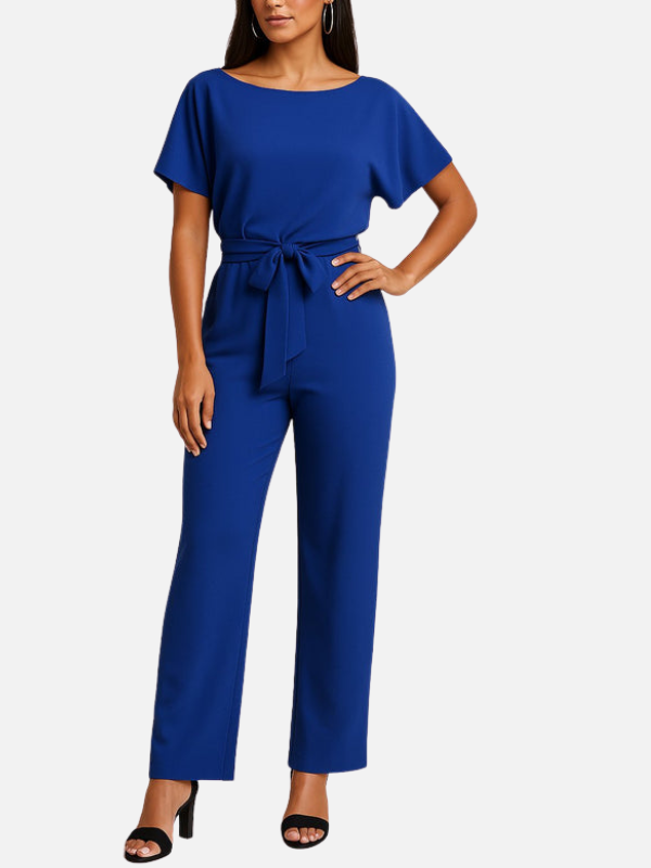 Eva | Jumpsuit met Wijde Pijpen en Ceintuur