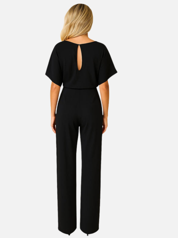 Eva | Jumpsuit met Wijde Pijpen en Ceintuur