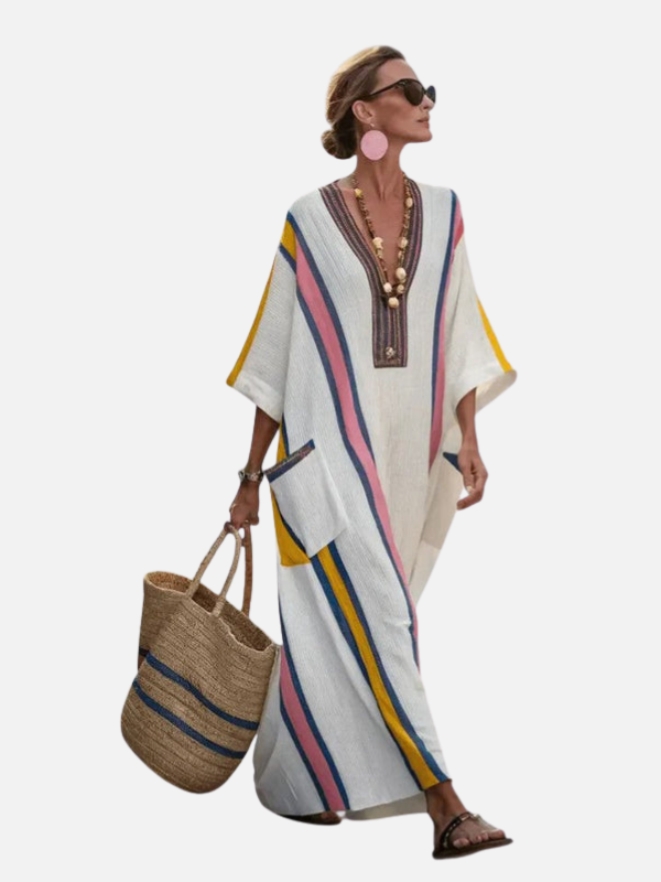 Sara | Kaftan Maxi-Jurk met V-Hals