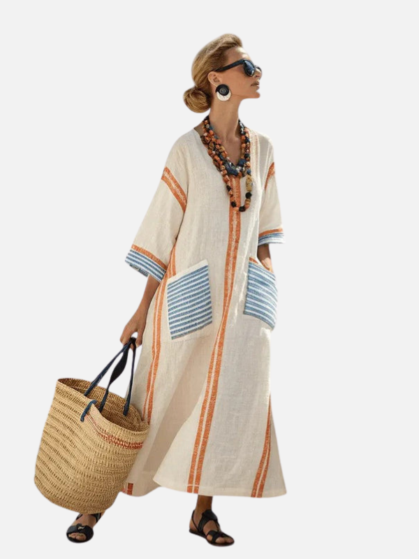 Sara | Kaftan Maxi-Jurk met V-Hals