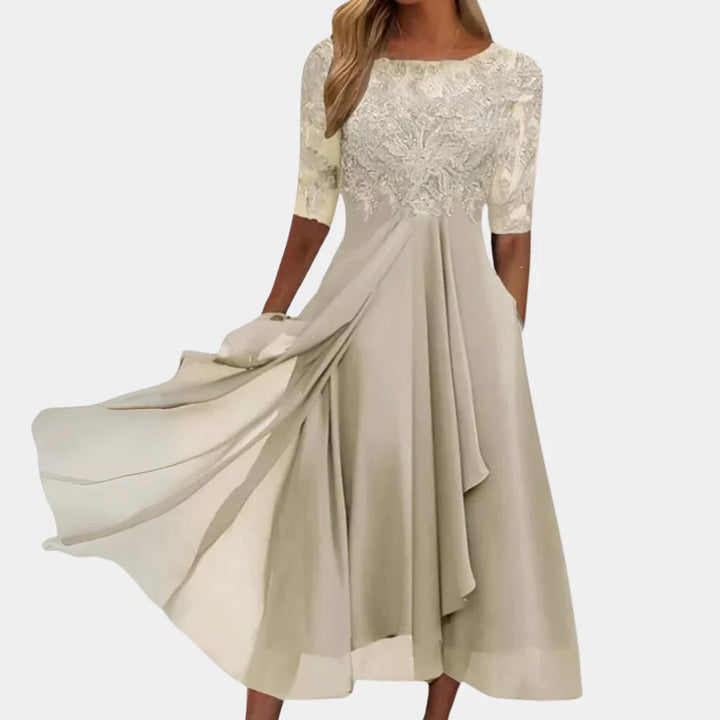 Sara | Kanten Avondjurk met Chiffon Rok