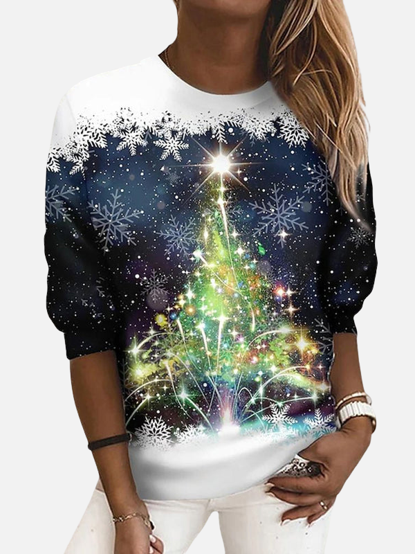 Iris | Kersttrui met Kerstboom Print