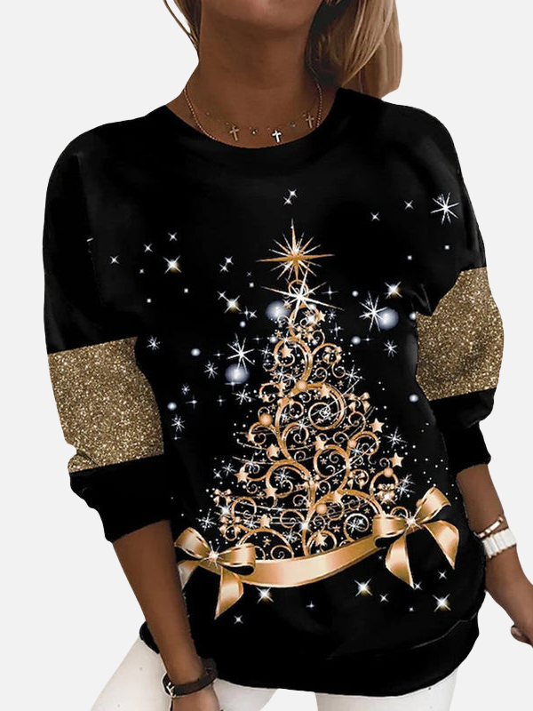 Iris | Kersttrui met Kerstboom Print