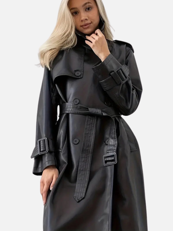 Julia | Klassieke Leren Trenchcoat voor Dames