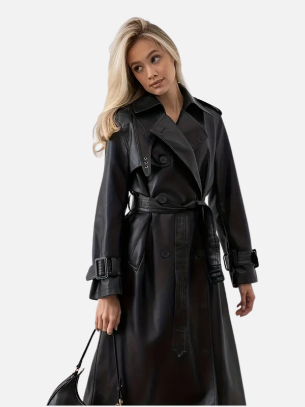 Julia | Klassieke Leren Trenchcoat voor Dames